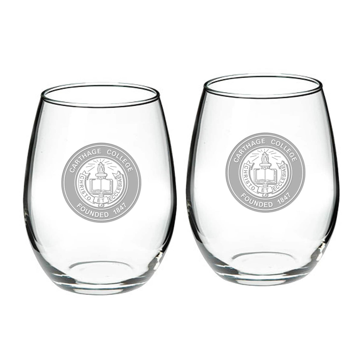 Jardine - Carthage Firebirds 21oz. 2-Piece Stemless Wine Glass Set - Multicolor