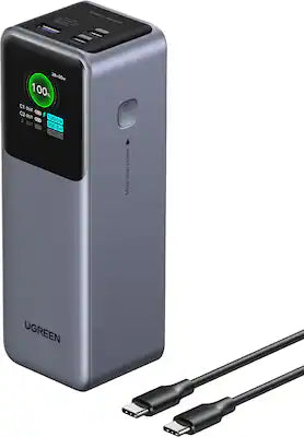 UGREEN - Nexode 200W 25,000mAh Power Bank with Smart TFT Display, PD 3.1 Fast Portable Charger for Laptops, Tablets, Cell Phones