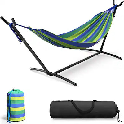 Sorbus - Double Hammock With Steel Stand - Portable Carrying Case Included