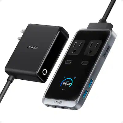 Anker - Prime 240W 8-in-1 USB-C Power Strip, 5 ft Detachable Extension Cord, 2 AC, 4 USB-C, 2 USB-A  Charging Station
