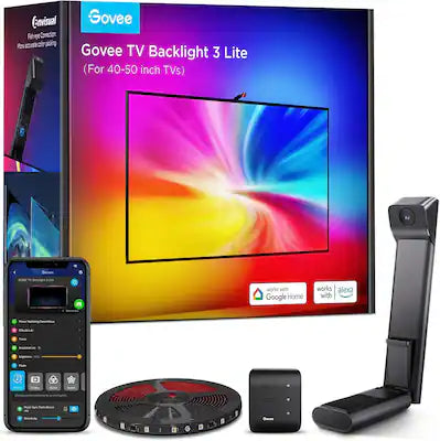 Govee - TV Backlight 3 Lite for 40-50 Inch TVs, 7.8ft Wi-Fi LED Strip Lights with Camera