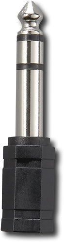 Front. Dynex™ - 1/4"-to-1/8" Stereo Headphone Jack Adapter - Black.