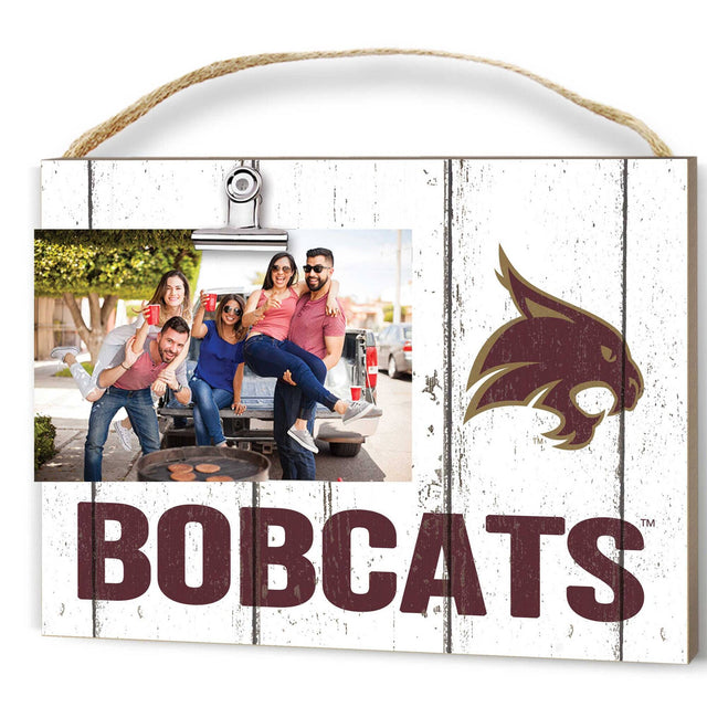 Front. Jardine - Texas State Bobcats 8" x 10" Weathered Clip It Frame - White.