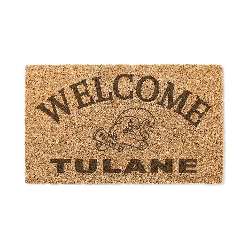 Jardine - Tulane Green Wave 18" x 34" Welcome Coir Doomat - Brown