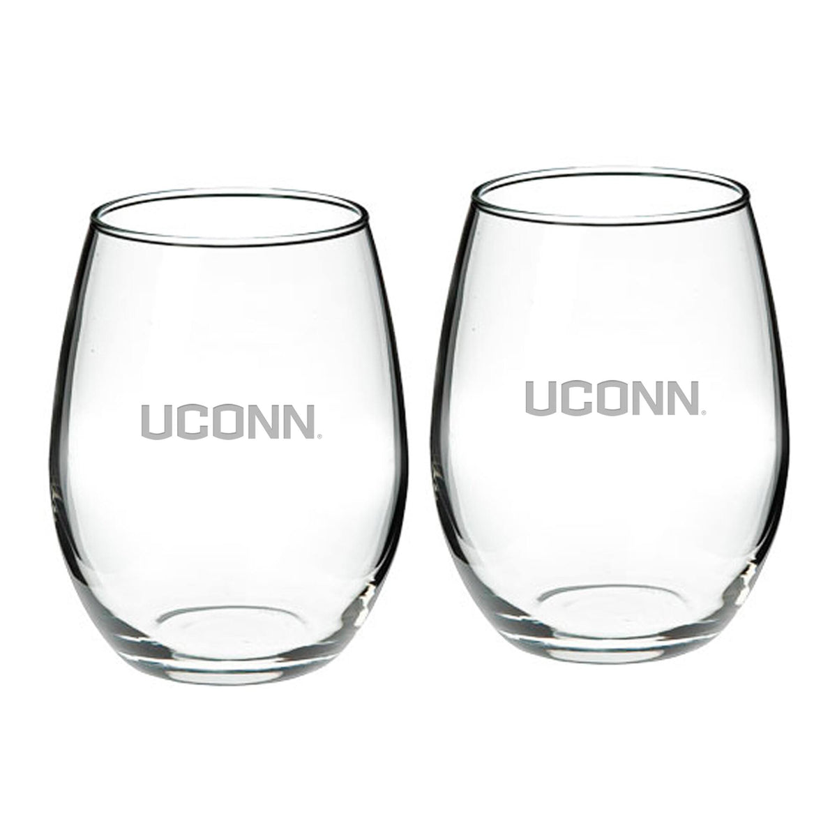 Jardine - UConn Huskies 2-Piece 21oz. Stemless Wine Glass Set - Multicolor