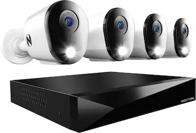 Night Owl - 8 Channel 2K (4MP) DVR with 4 (4MP) Cameras and 2TB Storage, Expandable up to 4 Additional Wi-Fi Cameras