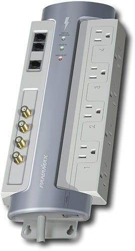 Front. Panamax - 8-Outlet Power Conditioner/Surge Protector - Gray.
