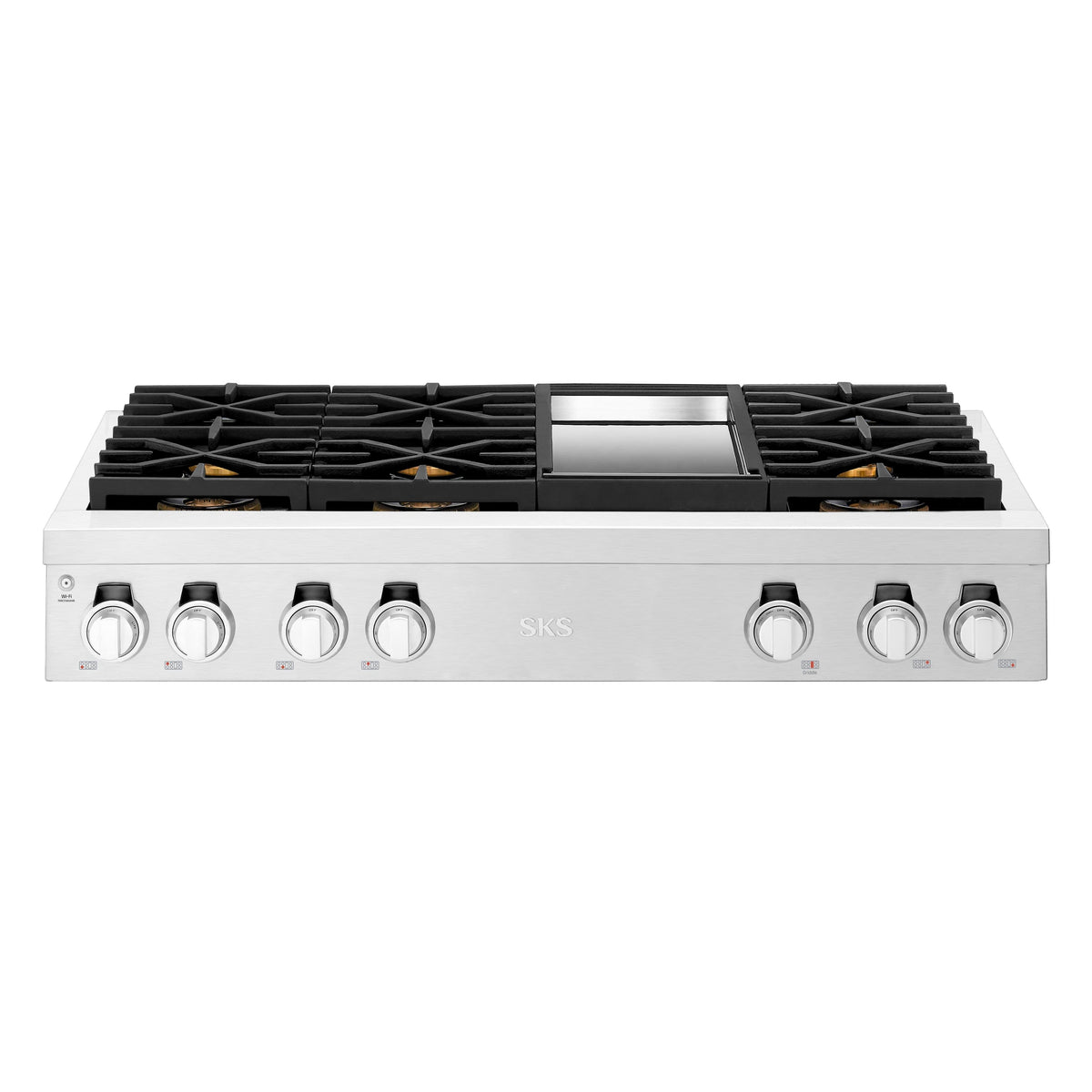 SKS - 48-In Gas Rangetop with 6 Burners and Griddle - Stainless Steel
