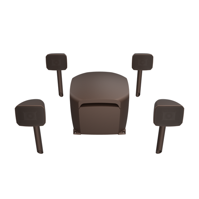 Angle. Klipsch - Klipsch Coutyard 4.1 Outdoor Speaker System - Brown Matte.