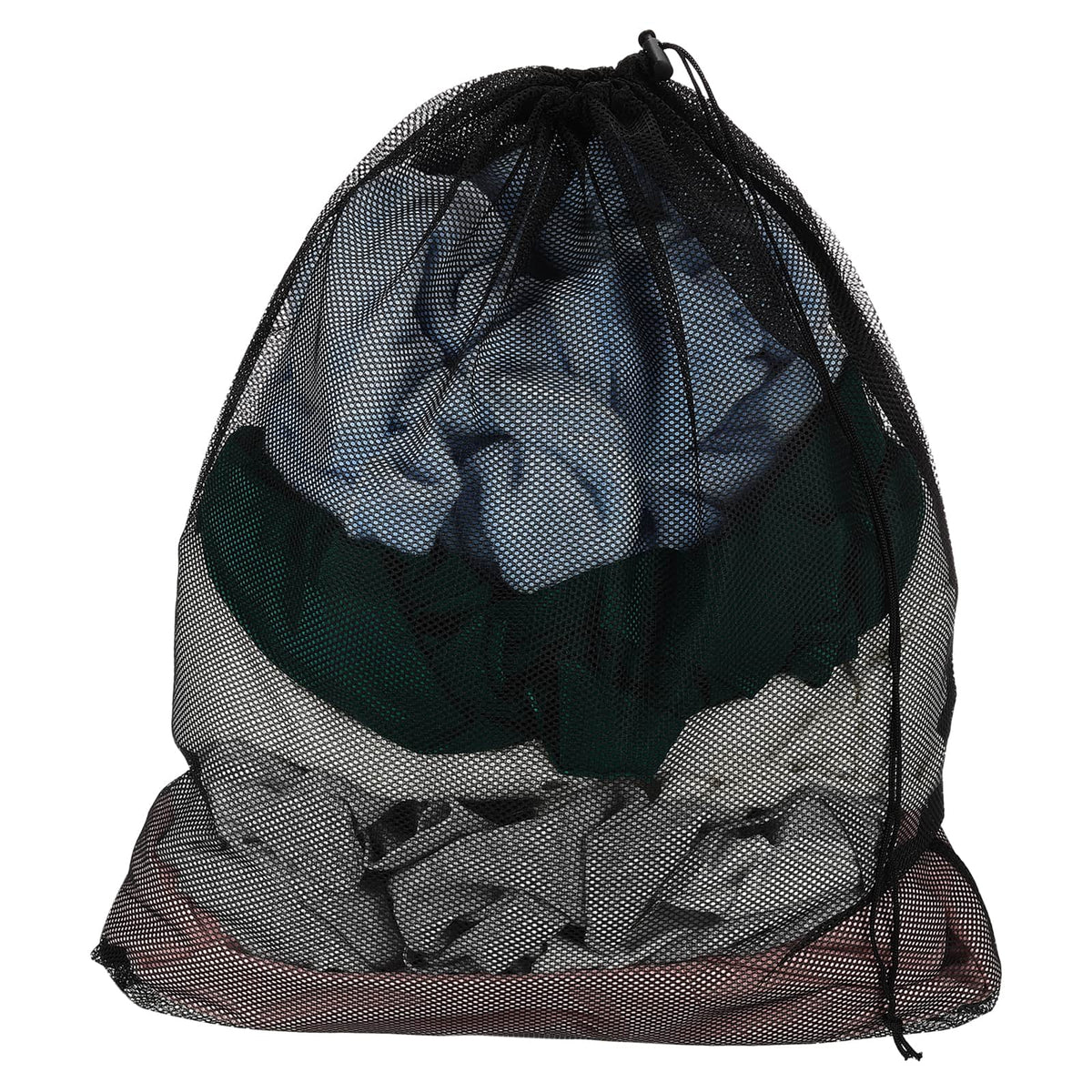 Unique Bargains - Practical Mesh Laundry Bag Large 15.7x19.7 Inch Coarse Drawstring Net for Washing Machine and Home Travel Storage - Black