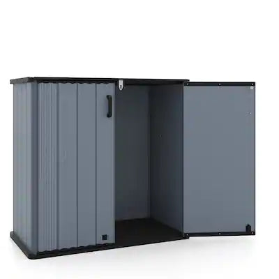Costway - Outdoor Storage Shed, 23.5 Cu.ft All-Weather Storage Box with Floor, Lockable Door