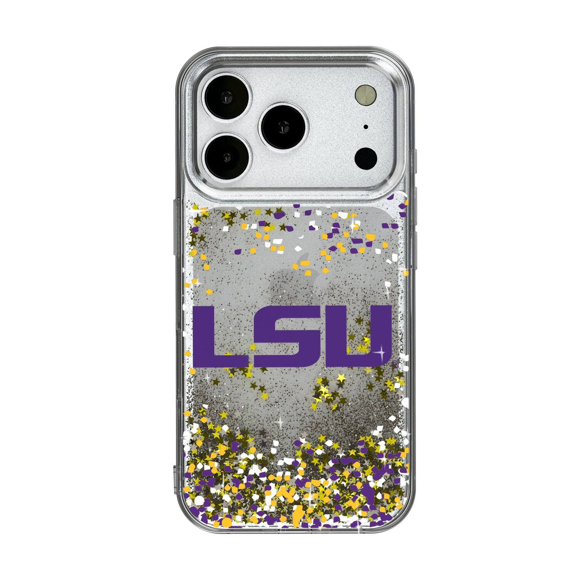 Keyscaper - NCAA - LSU Tigers iPhone Glitter Confetti Design Case - 15 Pro - Multicolor