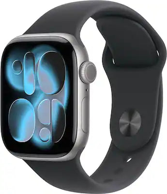 Apple - Watch Series 11 (GPS) 42mm Space Gray Aluminum Case with Black Sport Band - S/M