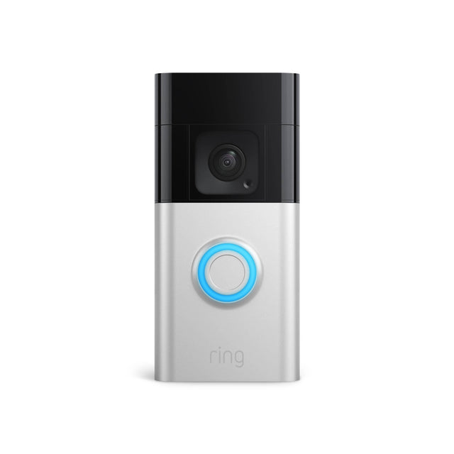 Front. Ring - Battery Doorbell Plus Smart Wifi Video Doorbell – Battery Operated with Head-to-Toe View - Satin Nickel.