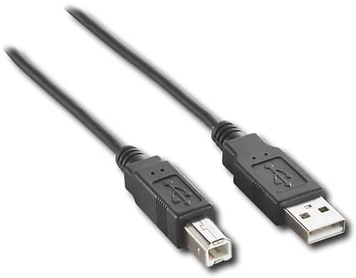 Front. Dynex™ - 6' USB 2.0 A/B Cable - Black.