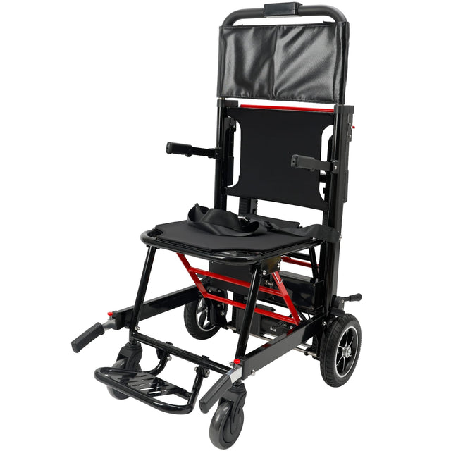 Front. Topteng - Portable Electric Stair Climbing Wheelchair - 350LB Load, Foldable Design, Heavy Duty Assist Track Stair Chair for Adult - Black.