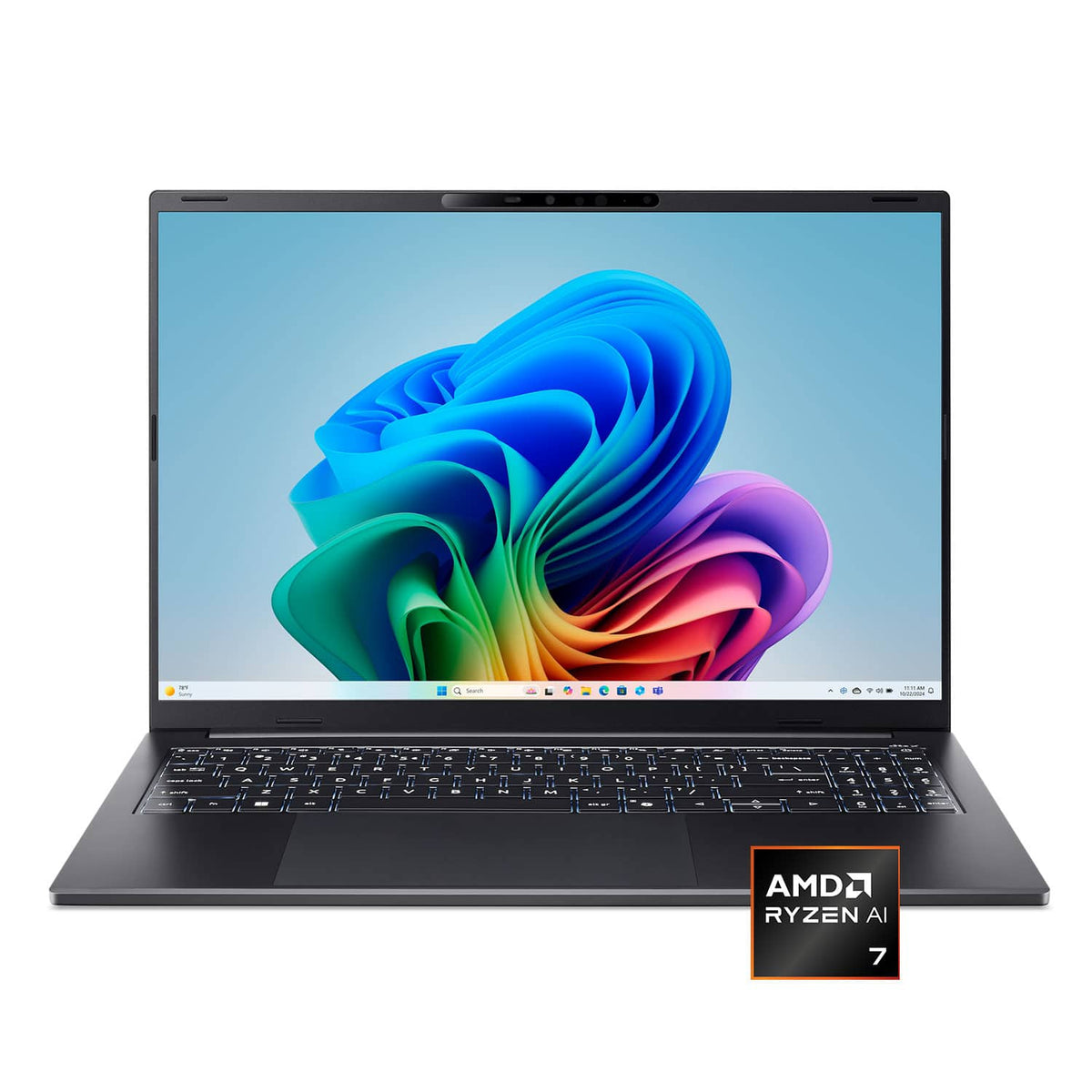 Acer - Swift Go 16 AI - Copilot+ PC - 16" WUXGA Touchscreen Laptop - AMD Ryzen AI 7 445 2026 - 16GB Memory – 1TB Storage - Obsidian Black