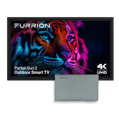 Furrion - Aurora 55" Partial-Sun 2 Outdoor Smart 4k LED TV FREE TV COVER Impact-Resistant Screen WiFi-Boosting Antennas 750 Nit