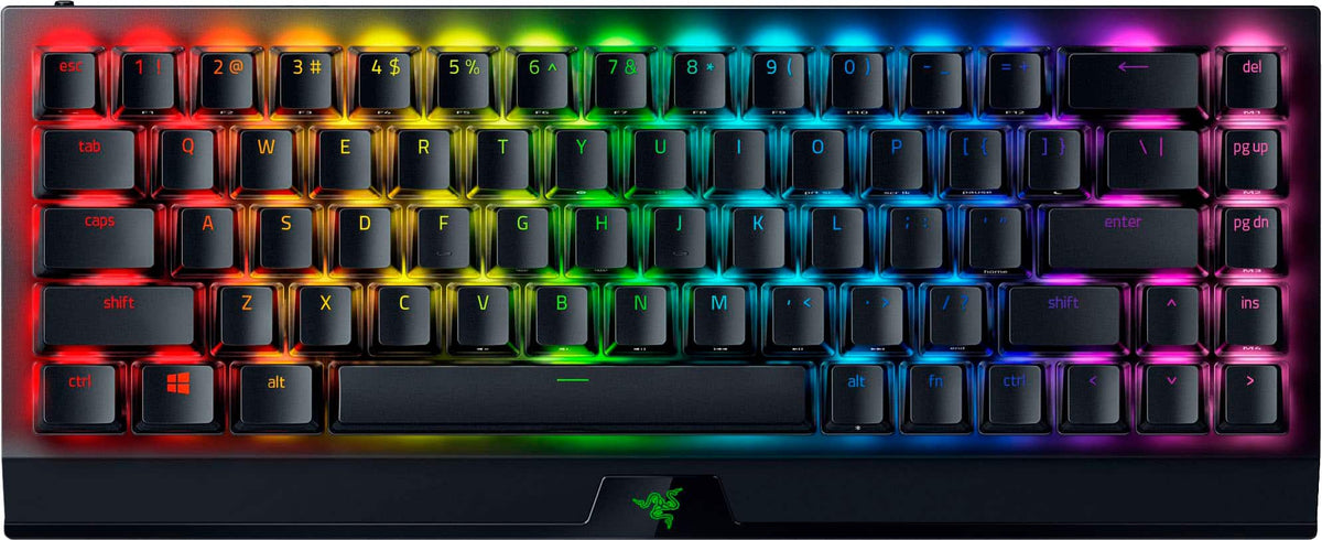 Razer - BlackWidow V3 Hyperspeed Phantom Edition 65% Mini Wireless Mechanical Gaming Keyboard with Chroma RGB Backlighting - Black