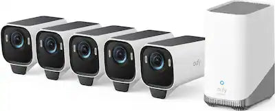 eufy - eufyCam S3 Pro 5‑Cam Kit, 4K Solar Wireless Outdoor, MaxColor Night Vision, Face AI, Local Storage, No Monthly Fees