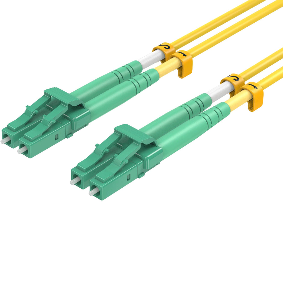 Sanoxy - 1m/3ft High-Performance OS2 Duplex Single-Mode OS2 LC to LC APC Duplex Corning Fiber Optic Cable - Yellow