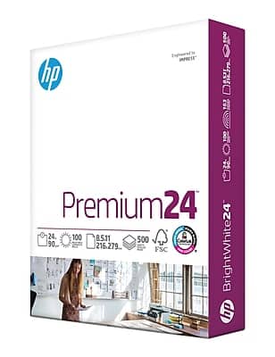 HP Engineered to Impress  
Premium 24  
BrightWhite 24  
24 Sheets  
100 g/m²  
85.11 g/Sheet  
500 Sheets  
90 g/m²  
216,279 g  
FSC Certified  
ISO 9001