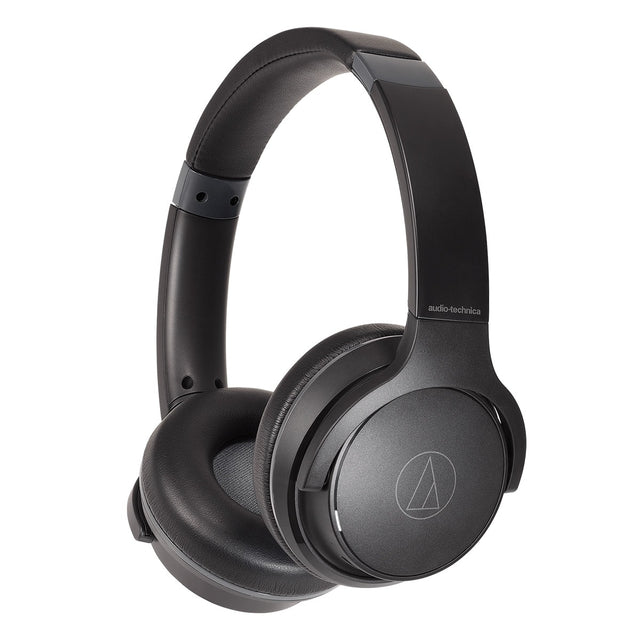 Front. Audio-Technica - ATH-S220BT Wireless On-Ear Headphones (Black) - Black.