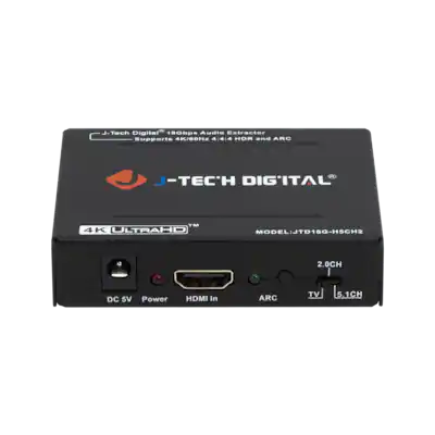 J-Tech Digital - 4K 60Hz HDMI Audio Extractor with HDMI-ARC Function