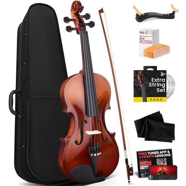 PYLE BOW ROSIN  
Extra String Set E,A,D,G  
TUNER APP & FREE LESSONS 2 MONTH