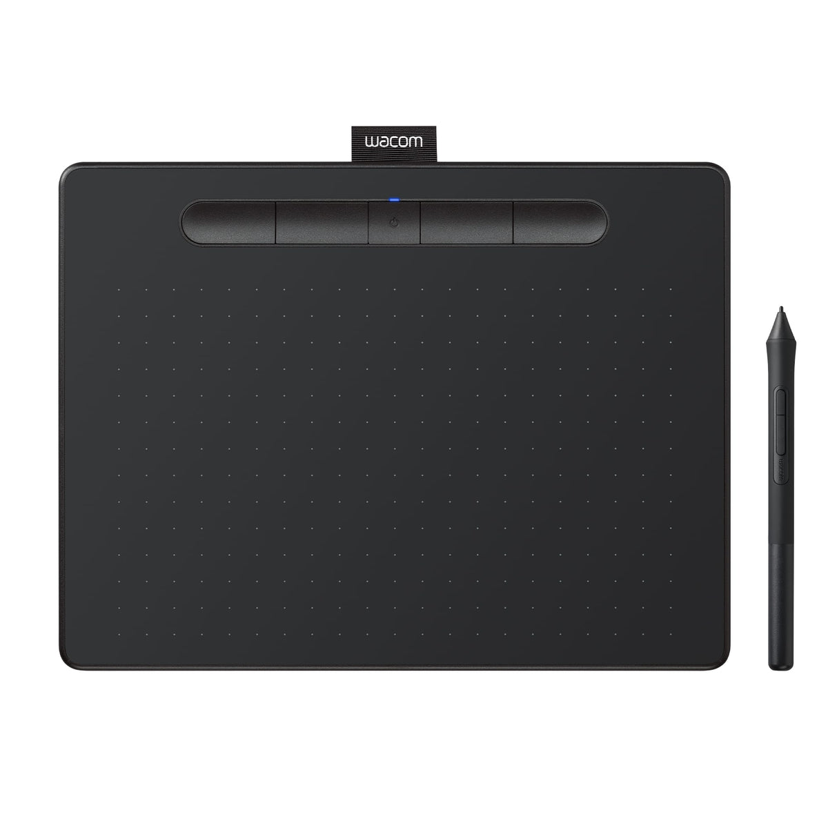 Wacom - Intuos Medium Bluetooth Graphics Drawing Tablet, Includes Training & Software; Works w/ Chromebook Mac Android & Windows - Black