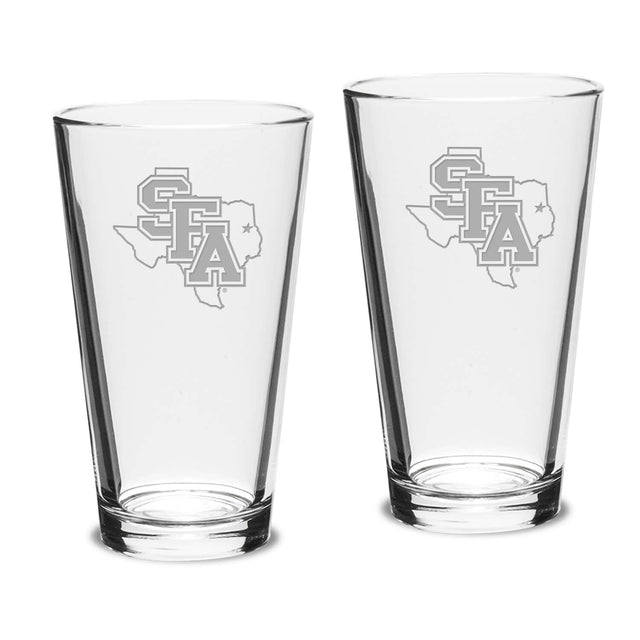 Front. Jardine - Stephen F Austin Lumberjacks 16oz. Two-Piece Classic Pub Glass Set - Multicolor.