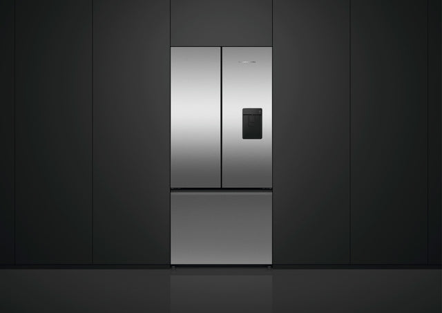 Front. Fisher & Paykel - 32 in. Wide Counter-Depth 18 cu. Ft. Smart French Door Refrigerator with Ice and Water - Stainless Steel.
