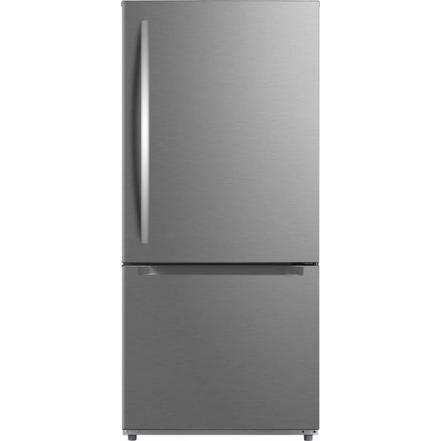 Front. Frigidaire - 19 Cu. Ft. Standard-Depth Bottom Freezer Refrigerator - Smudge-Proof Stainless Steel.