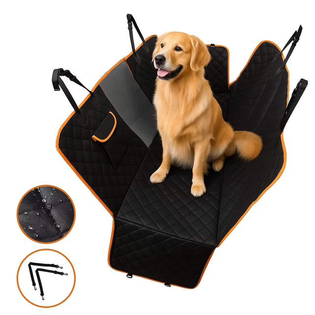 Front. Deli - Deli Dog Car Seat Cover, Waterproof Scratchproof Pet Hammock with Mesh Window, Washable Nonslip for Cars Trucks SUVs - Black.