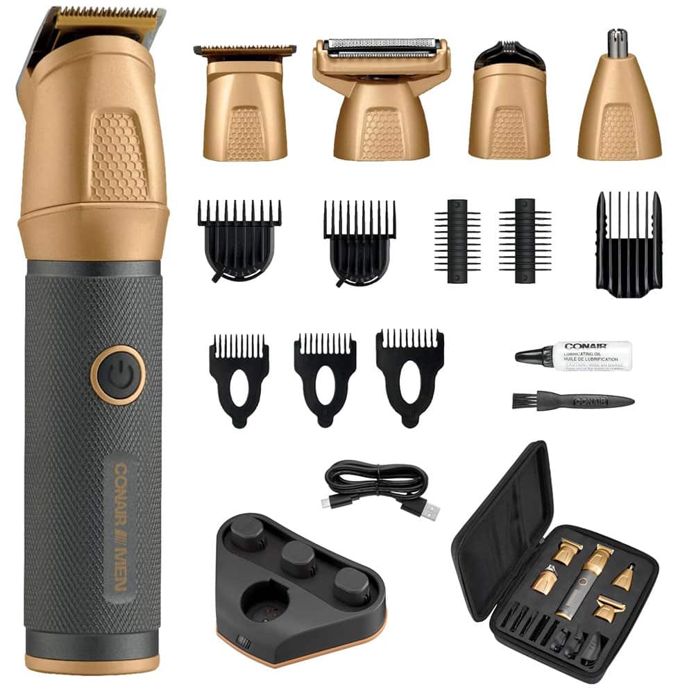 Conair - All-in-One Trimmer for Men - Gray and Gold