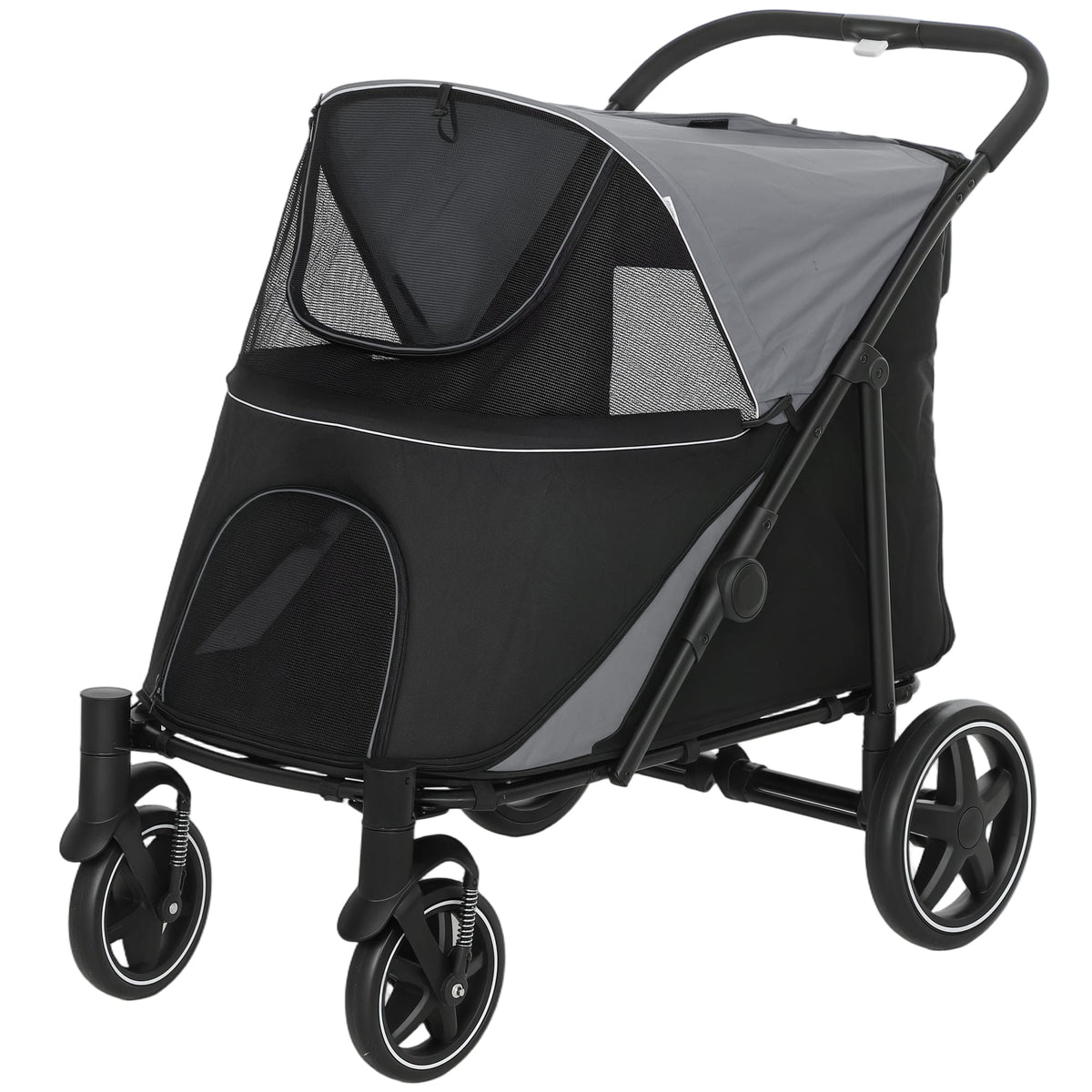 Pawhut - Stroller for Large Medium Small Dogs up to 66 Lbs. 23.5" in Body Length