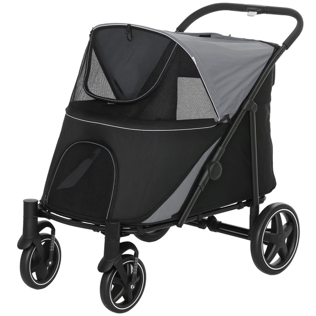 Front. Pawhut - Stroller for Large Medium Small Dogs up to 66 Lbs. 23.5" in Body Length.