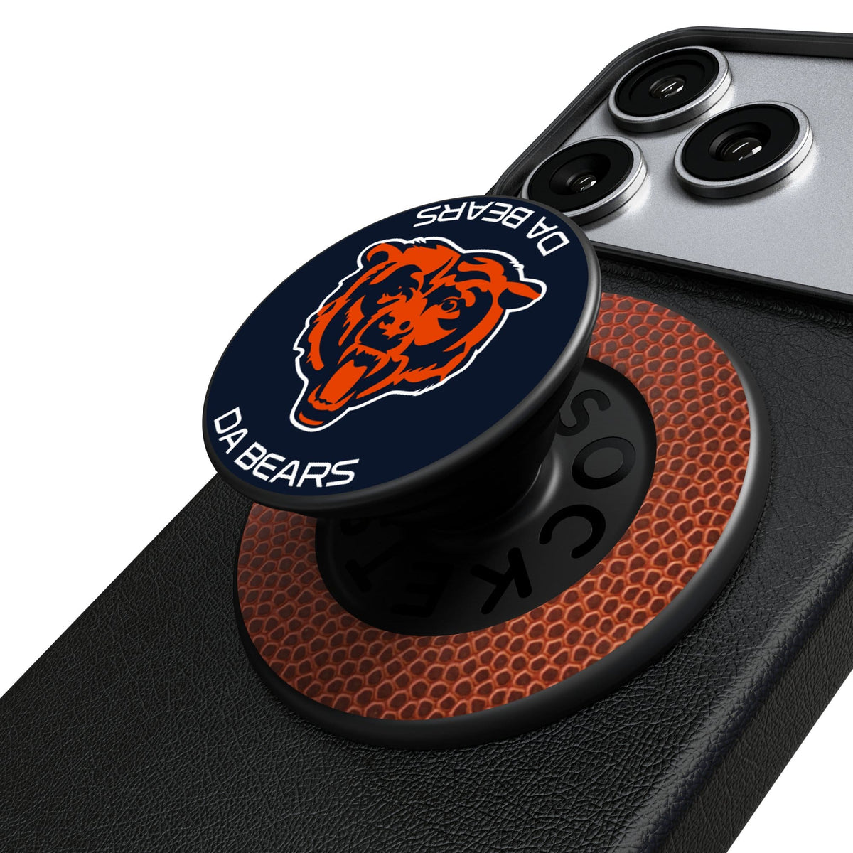Keyscaper - Chicago Bears Endzone Solid PopSockets Magnetic Phone Grip & Stand - No Size - Black