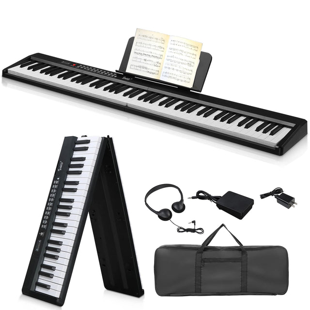 Front. Winado - Fold 88-Key Digital Piano Semi-Weighted Electronic Keyboard,Headphone,Bag Bluetooth MIDI APP Learning for Beginner.