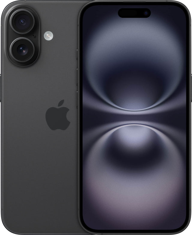 Front. Apple - iPhone 16 128GB - Apple Intelligence (Unlocked) - Black.