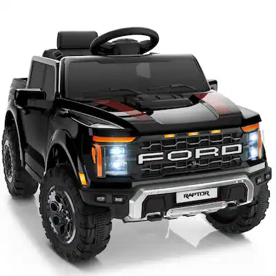 FIRST RIDE ON - 12V Kids Ride on Truck for Toddlers Licensed Ford F-150 Raptor Electric Car with Remote Control and Truck Bed Storage