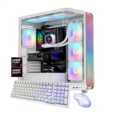 iBUYPOWER - Trace Gaming Desktop PC AMD Ryzen 7 9800X3D 2025 AMD Radeon RX 9070XT 16GB 32GB DDR5 RGB 2TB NVMe SSD Storage