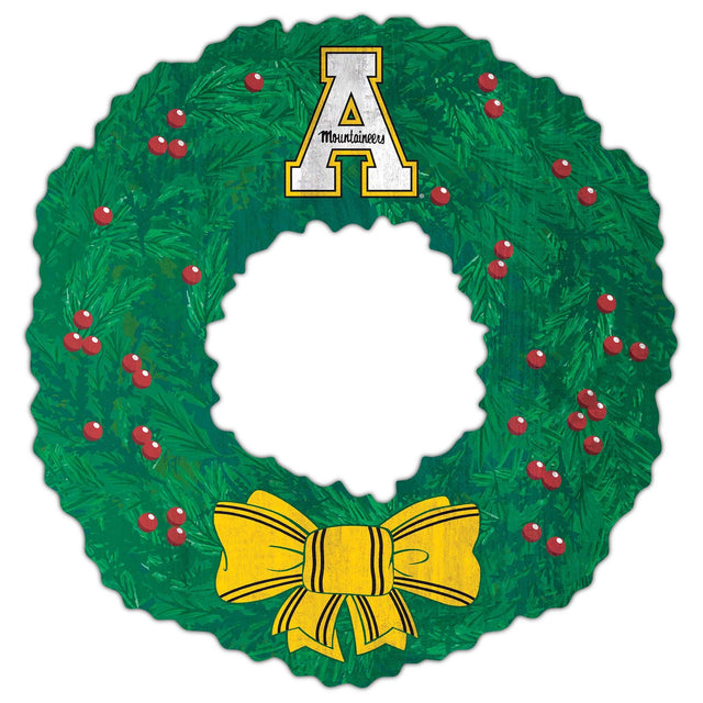Front. Fan Creations - Appalachian State Mountaineers 16'' Team Wreath Sign - Green.