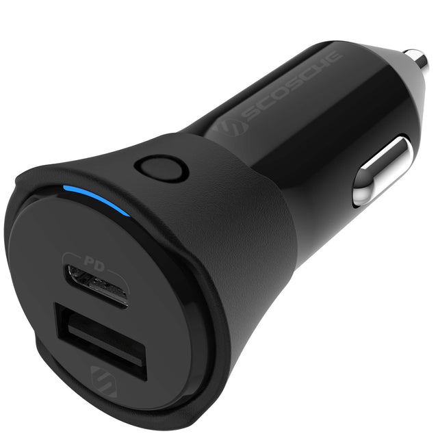 Front. Scosche - FOUND IT - 32W USB-C/ USB-A Charger & Find My Device compatible with Apple & Android - Black.