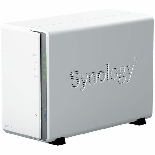 Synology - DiskStation DS223j SAN/NAS Storage System - 1 x Realtek RTD1619 Quad-core (4 Core) 1.70 GHz - 2 x HDD Supported - White