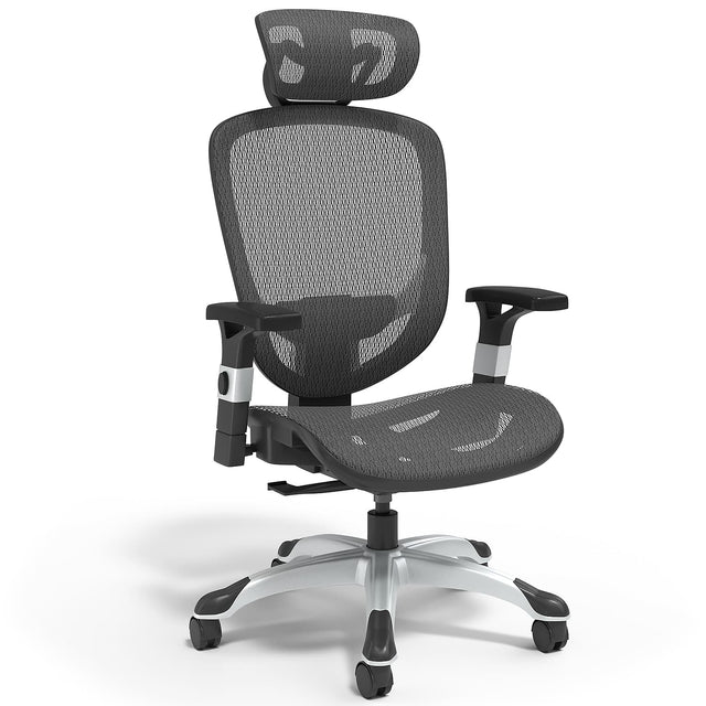 Front. Staples - Hyken Ergonomic Mesh Swivel Task Chair - Black.