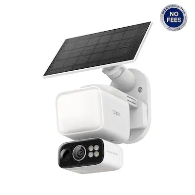 TP-Link - Tapo Wireless Floodlight Pan-Tilt Security Camera, 360° Viewing, 2K Crystal-Clear Video, Solar Charged - No Monthly Fees