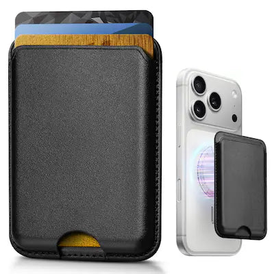 Topteng - Magnetic MagSafe Wallet-3 Card Holder with RFID Protection,Magnetic Ring,Vegan Leather,Compatible with iPhone & Samsung