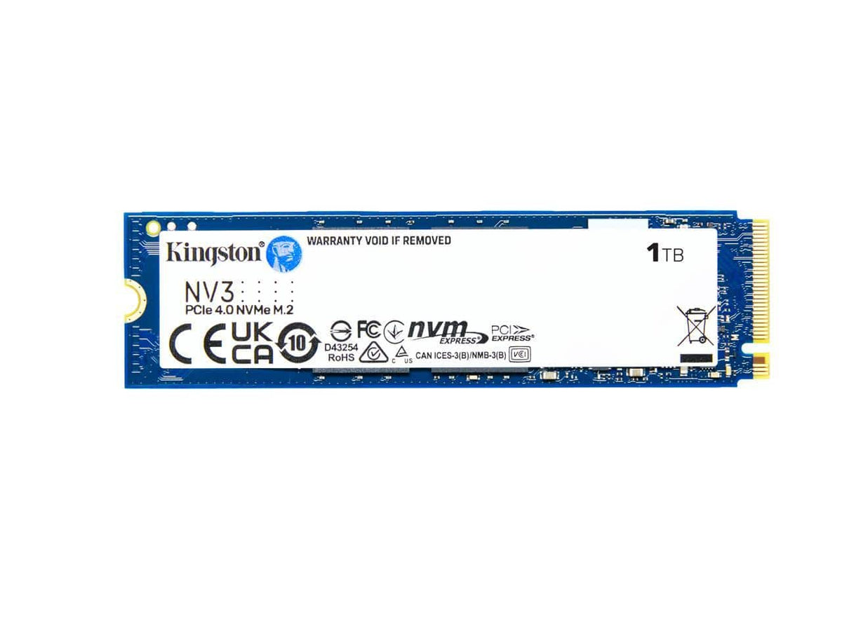 Kingston - NV3 M.2 2280 1TB PCIe 4.0 x4 NVMe Internal Solid State Drive (SSD) SNV3S/1000G  Up to 6000 MB/s
