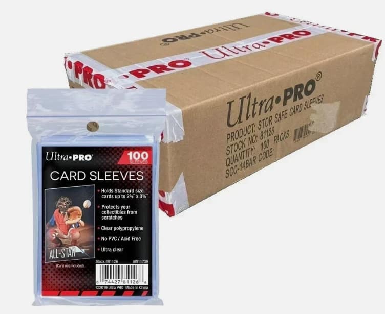 10,000 Ultra Pro Soft Transparent Card Penny Sleeves for sports or game cards (1 Case = 100 packs100 sleeves)